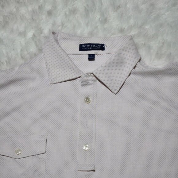 Peter Millar Other - Peter Millar Crown Crafted Men's Medium Polkadot Light Pink White Golf Polo Pock